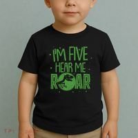 Funny I'm Five Hear Me Roar Birthday Toddler T-Shirt thumb 2