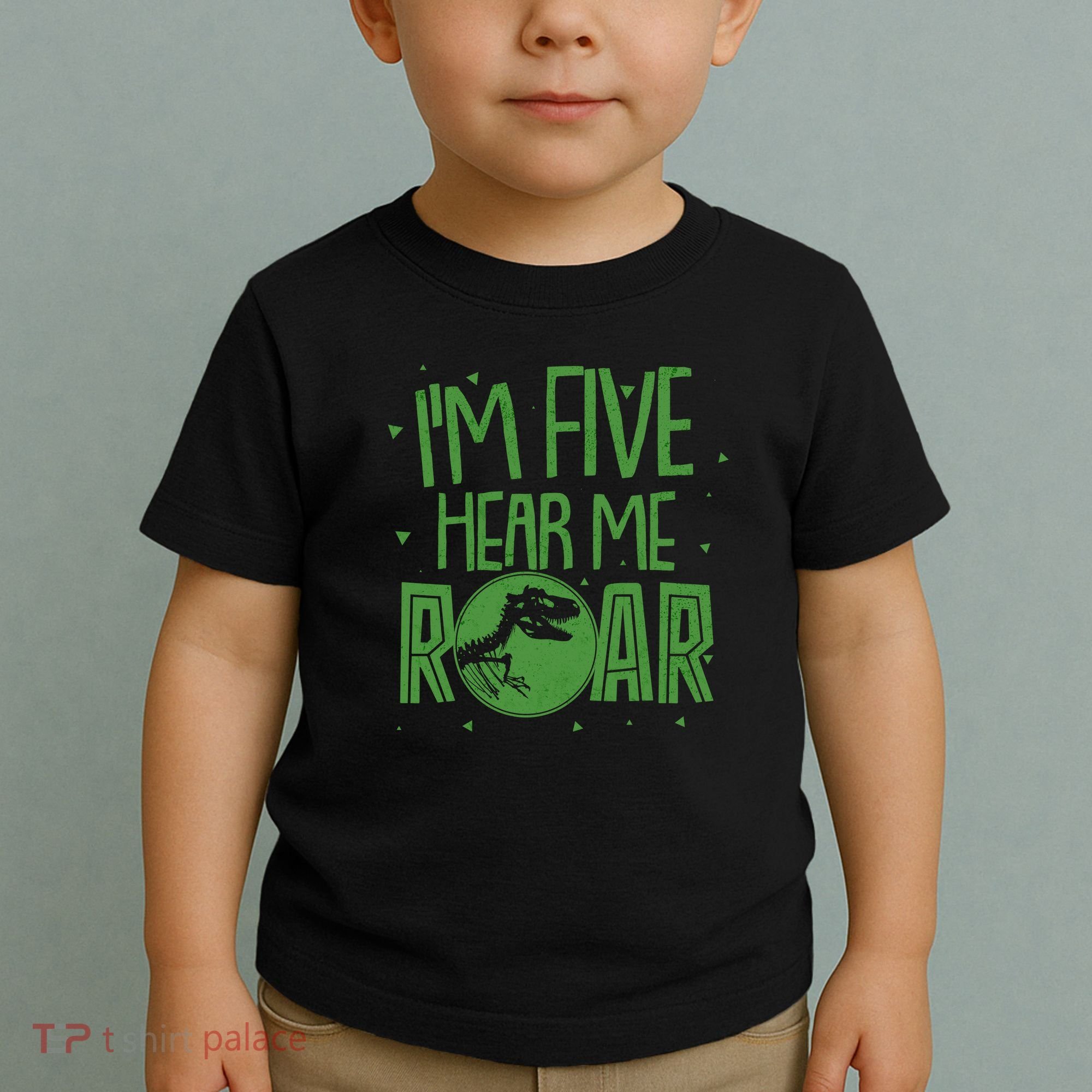 Funny I'm Five Hear Me Roar Birthday Toddler T-Shirt