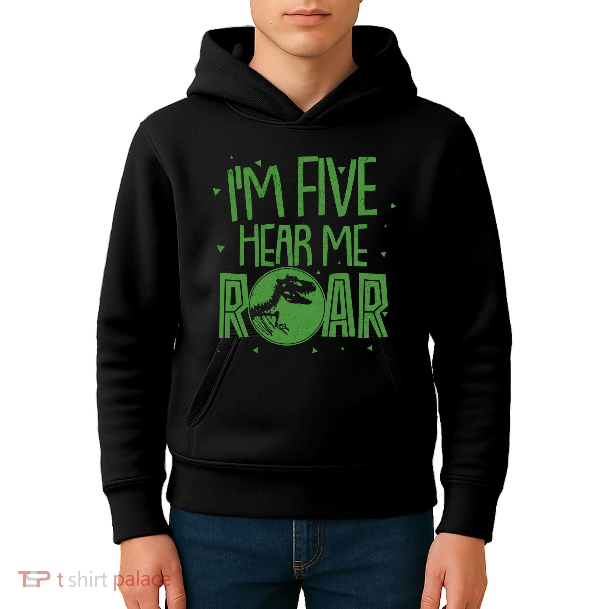 Funny I'm Five Hear Me Roar Birthday Kids Hoodie
