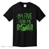 Funny I'm Five Hear Me Roar Birthday Kids T-Shirt thumb 0