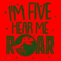Funny I'm Five Hear Me Roar Birthday Santa Hat thumb 1