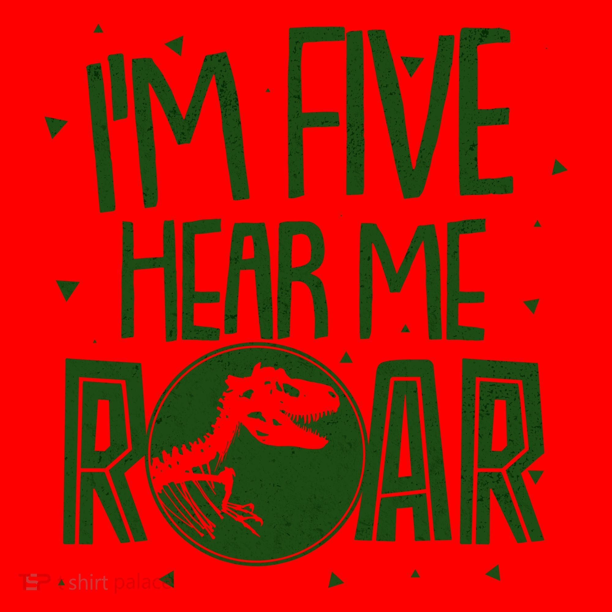 Funny I'm Five Hear Me Roar Birthday Santa Hat