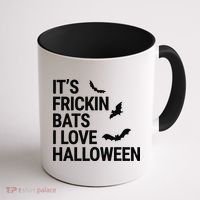Funny Its Frickin Bats I Love Halloween Spooky Fall Bat Coffee Mug thumb 1