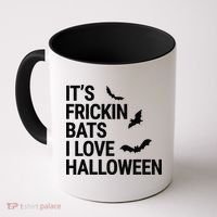 Funny Its Frickin Bats I Love Halloween Spooky Fall Bat Coffee Mug thumb 0