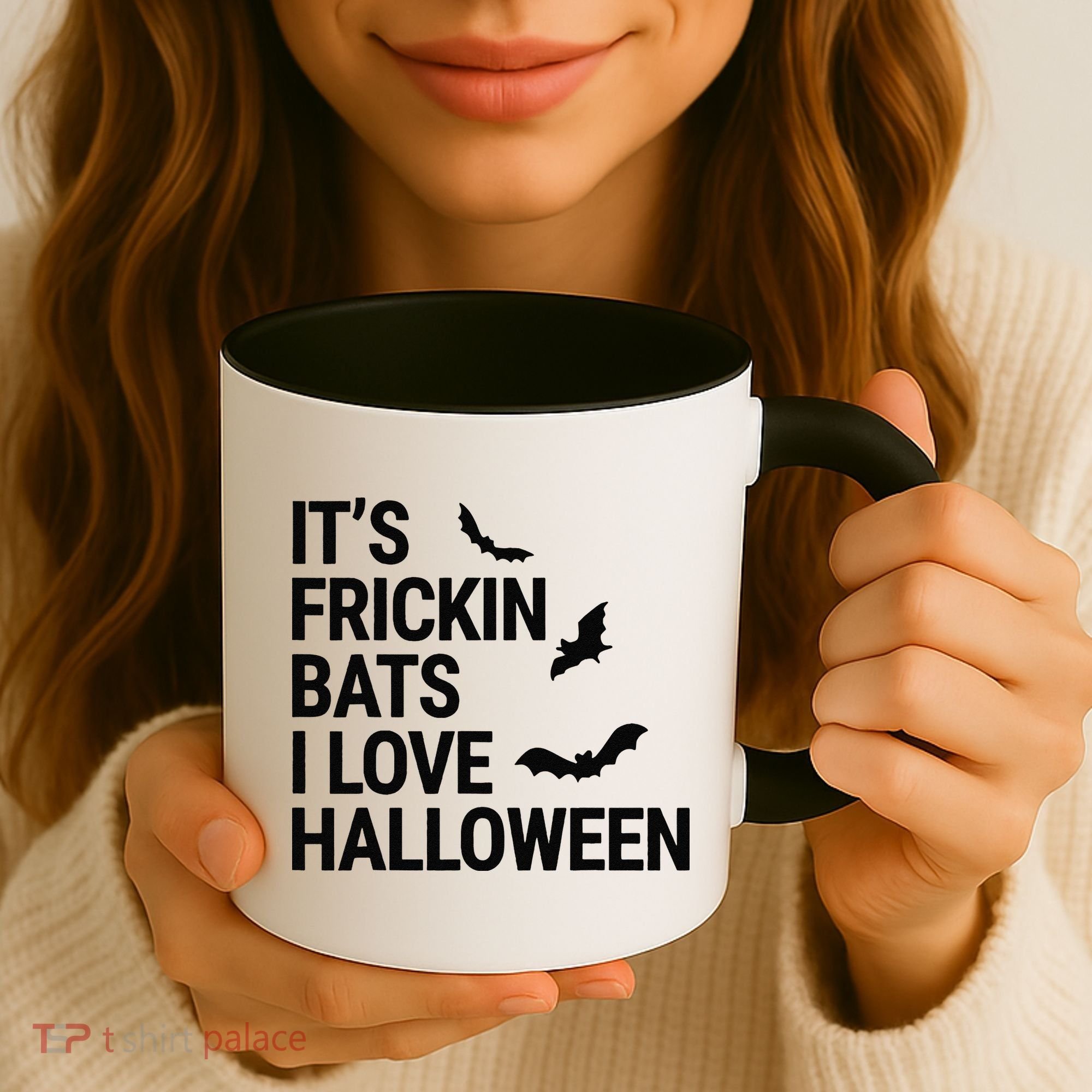 Funny Its Frickin Bats I Love Halloween Spooky Fall Bat Coffee Mug