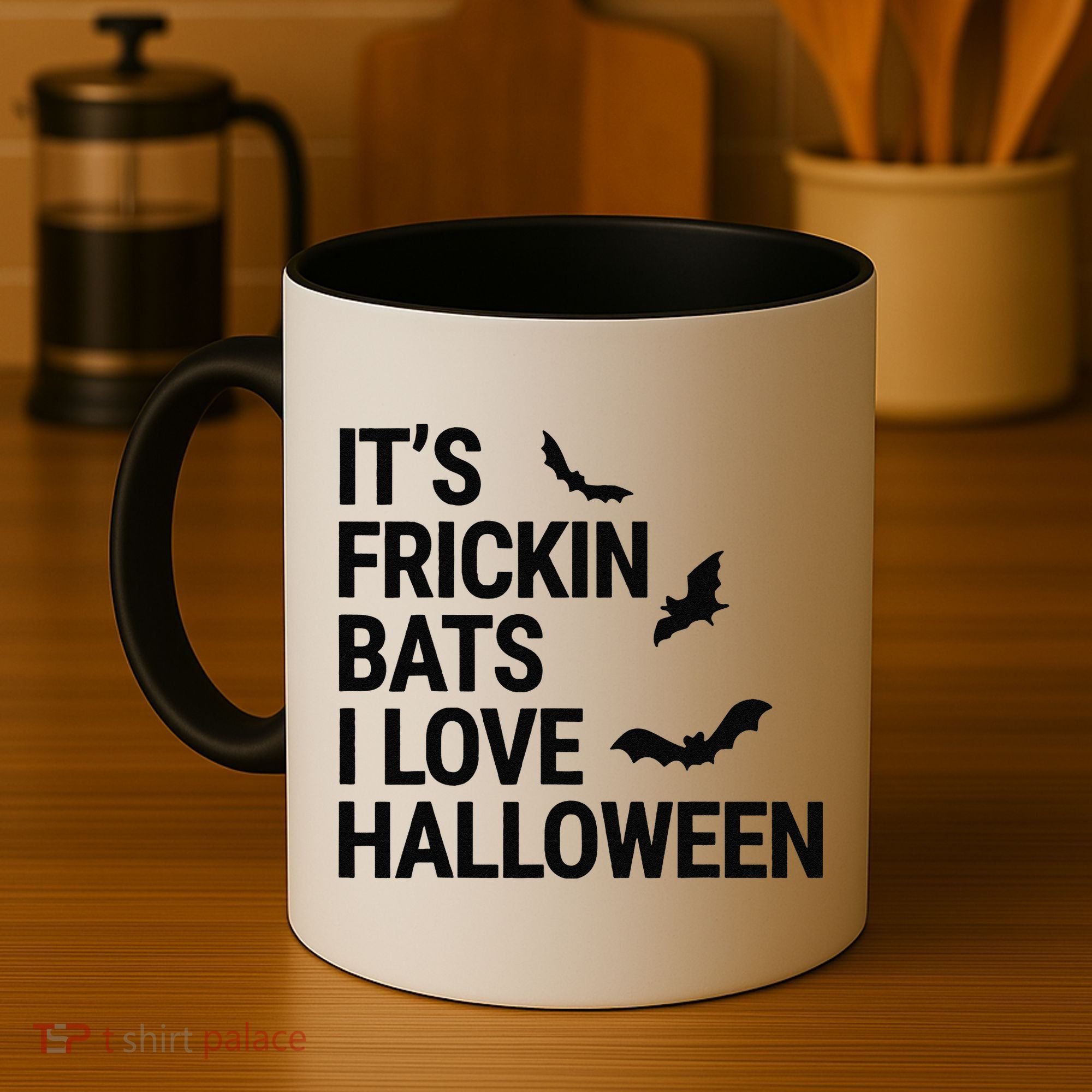 Funny Its Frickin Bats I Love Halloween Spooky Fall Bat Coffee Mug