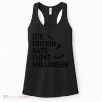 Funny Its Frickin Bats I Love Halloween Spooky Fall Bat Women's Tank Top thumb 0