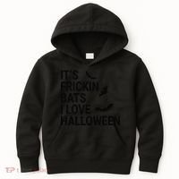 Funny Its Frickin Bats I Love Halloween Spooky Fall Bat Kids Hoodie thumb 0