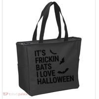 Funny Its Frickin Bats I Love Halloween Spooky Fall Bat Tote Bag thumb 2