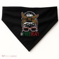 Free Iran Female Bun Women's Rights USA-Made Doggie Bandana thumb 0