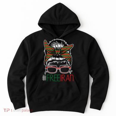 Free Iran Female Bun Women's Rights Hoodie