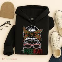 Free Iran Female Bun Women's Rights Hoodie thumb 4