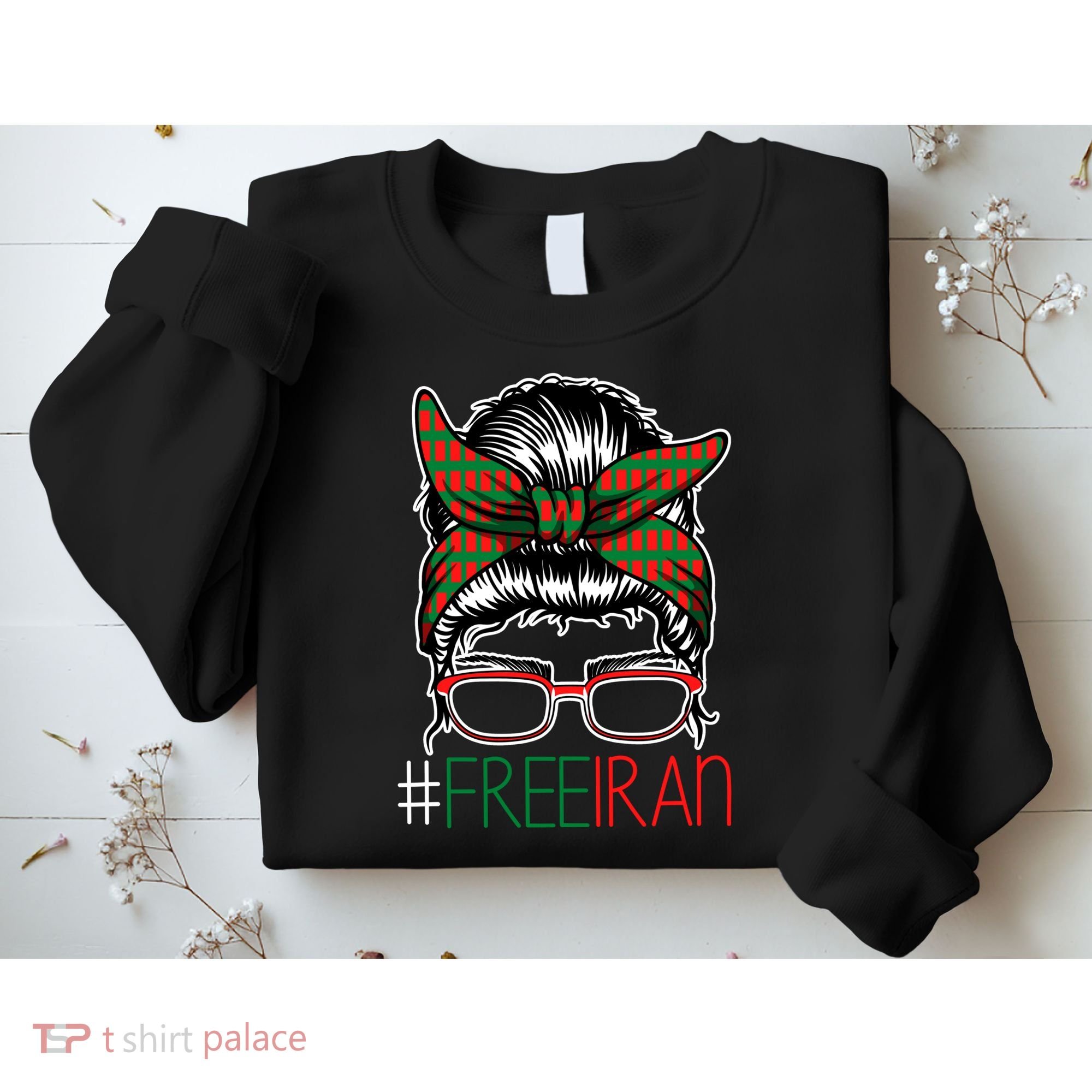 Free Iran Female Bun Women's Rights Sweatshirt