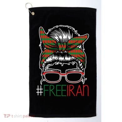Free Iran Female Bun Women's Rights Golf Towel