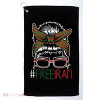 Free Iran Female Bun Women's Rights Golf Towel thumb 0
