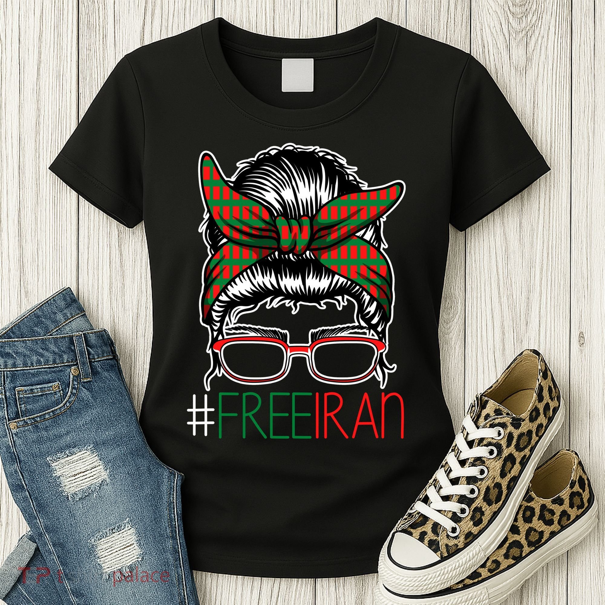 Free Iran Female Bun Women's Rights Women's T-Shirt