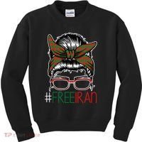 Free Iran Female Bun Women's Rights Kids Sweatshirt thumb 0