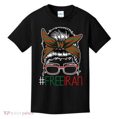 Free Iran Female Bun Women's Rights Kids T-Shirt