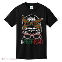 Free Iran Female Bun Women's Rights Kids T-Shirt thumb 0