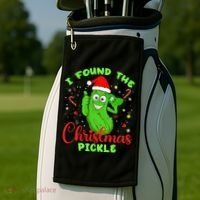 Funny I Found The Christmas Pickle Funny Xmas Party Gift Golf Towel thumb 2