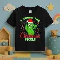 Funny I Found The Christmas Pickle Funny Xmas Party Gift Toddler T-Shirt thumb 3