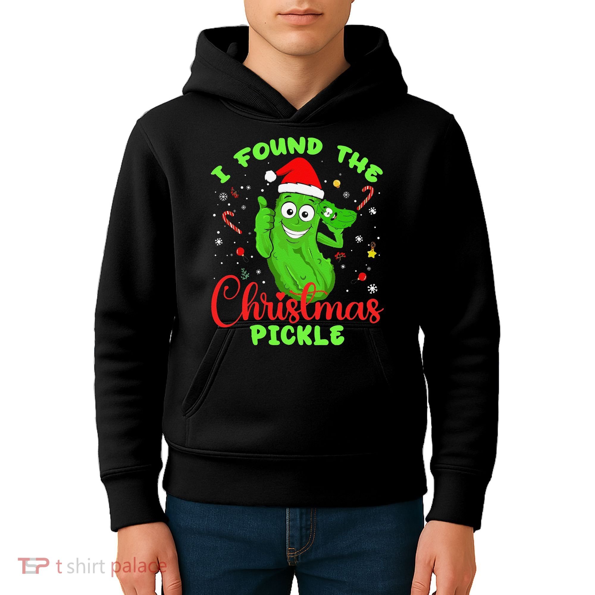 Funny I Found The Christmas Pickle Funny Xmas Party Gift Kids Hoodie
