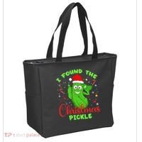 Funny I Found The Christmas Pickle Funny Xmas Party Gift Tote Bag thumb 2