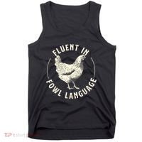 Fluent In Fowl Language Farm Animal Poultry Owner Tank Top thumb 0