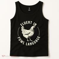 Fluent In Fowl Language Farm Animal Poultry Owner Tank Top thumb 2