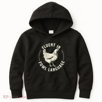 Fluent In Fowl Language Farm Animal Poultry Owner Kids Hoodie thumb 0