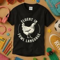 Fluent In Fowl Language Farm Animal Poultry Owner Kids T-Shirt thumb 3