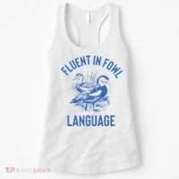 Fluent In Fowl Language Funny Swearing Cursing Ducks Joke Women's Tank Top thumb 0