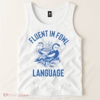 Fluent In Fowl Language Funny Swearing Cursing Ducks Joke Tank Top thumb 2