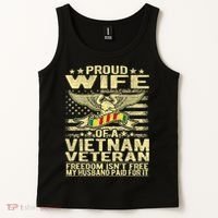 Freedom Isn't Free Proud Wife Of A Vietnam Veteran Ribbon Tank Top thumb 2