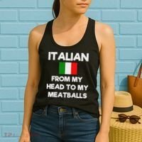 Funny Italian From My Head To My Meatballs Humor Joke Women's Tank Top thumb 2