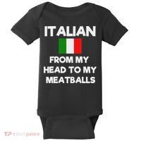 Funny Italian From My Head To My Meatballs Humor Joke Baby Bodysuit thumb 0