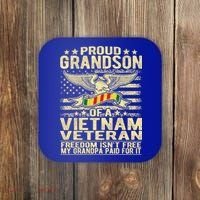 Freedom Isnt Free Proud Grandson Of A Vietnam Veteran Gift Coaster thumb 0
