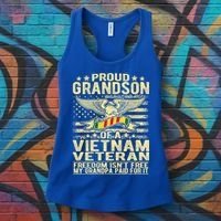 Freedom Isnt Free Proud Grandson Of A Vietnam Veteran Gift Women's Tank Top thumb 3