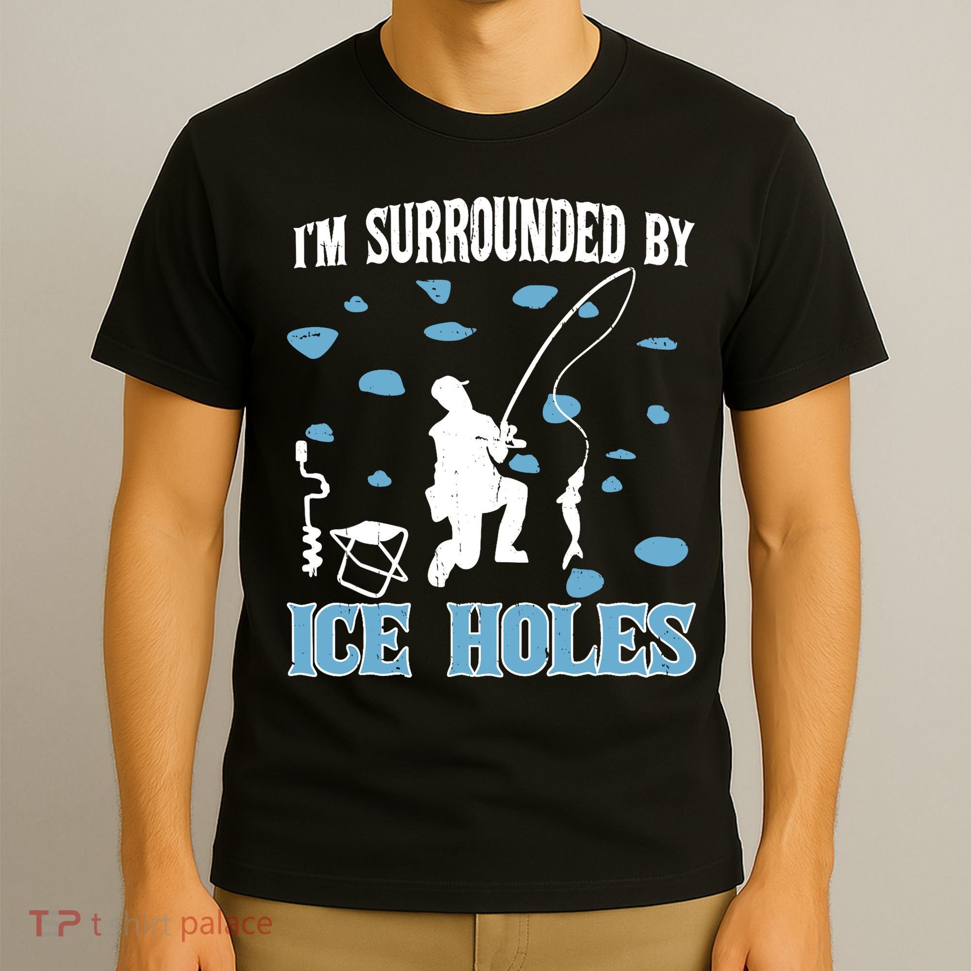 Funny Ice Fishing Sayings For Fishing Grandpa Dad T-Shirt