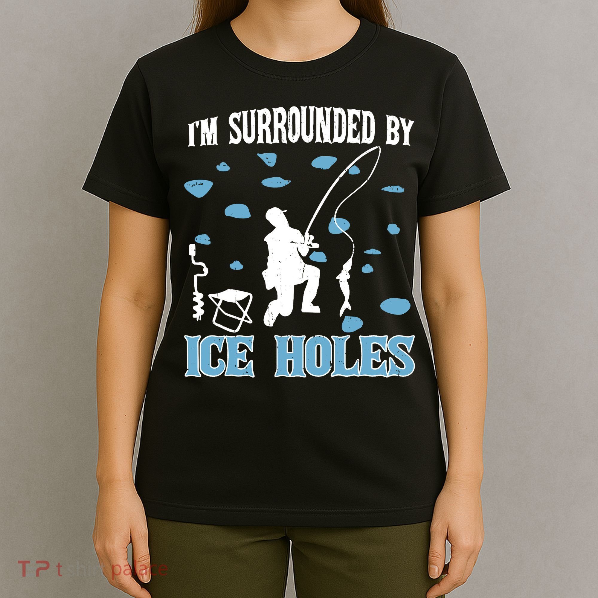 Funny Ice Fishing Sayings For Fishing Grandpa Dad T-Shirt