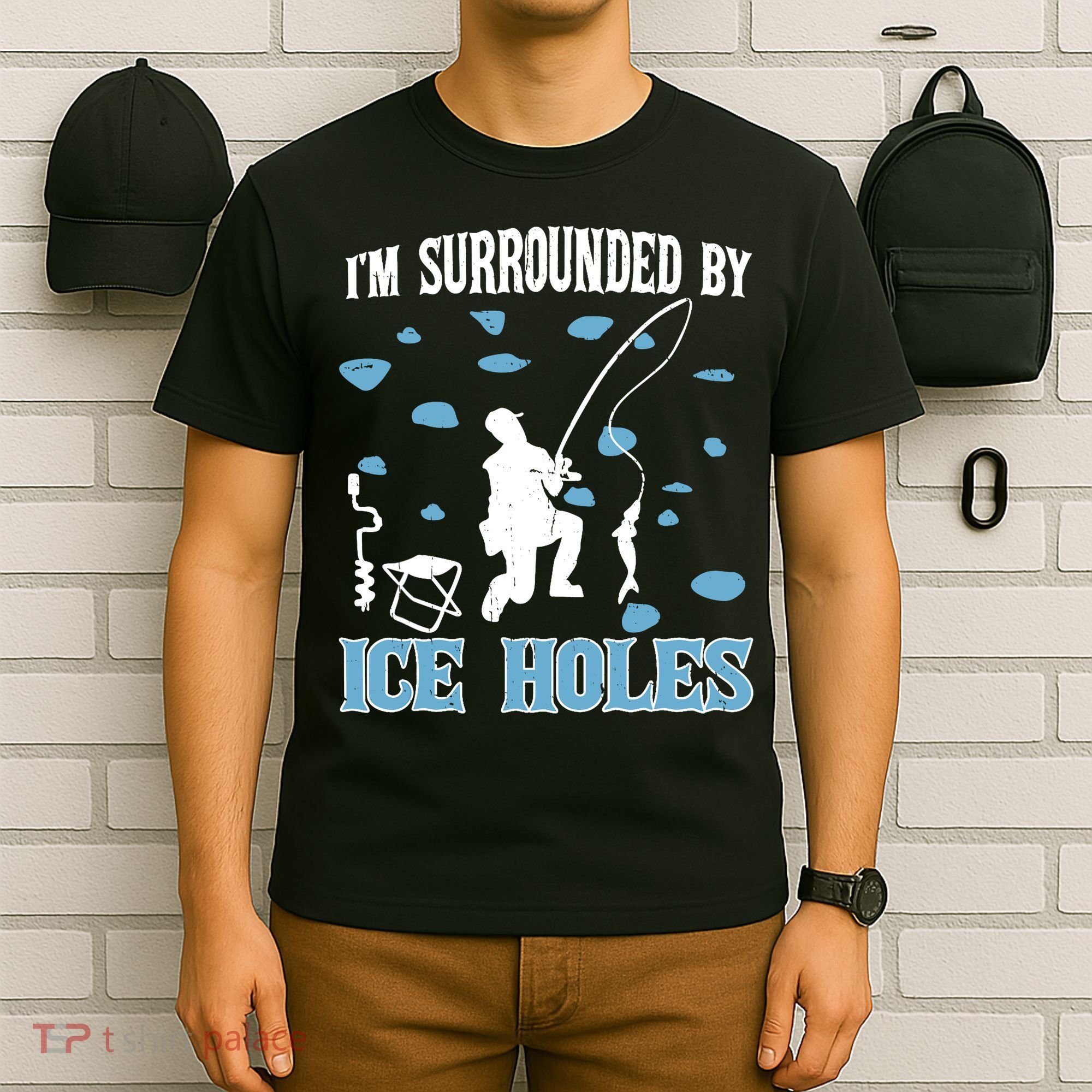 Funny Ice Fishing Sayings For Fishing Grandpa Dad T-Shirt