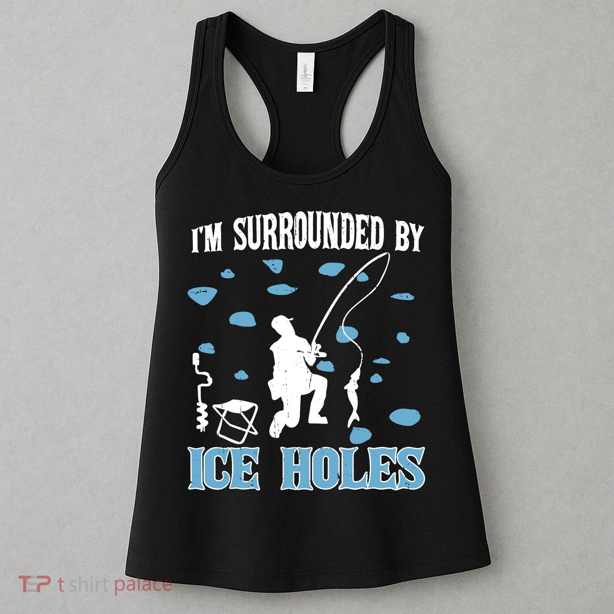 Funny Ice Fishing Sayings For Fishing Grandpa Dad Women's Tank Top