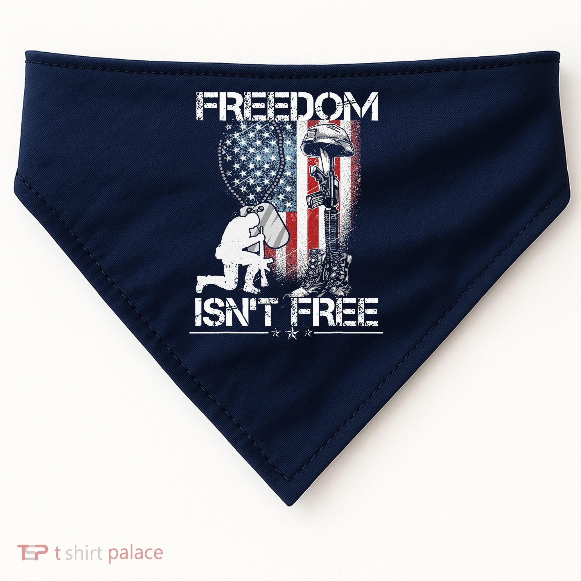 Freedom Isn't Free Fourth Of July USA-Made Doggie Bandana