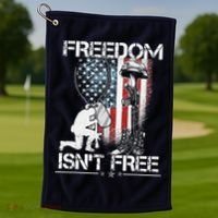 Freedom Isn't Free Fourth Of July Golf Towel thumb 1