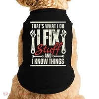 Funny I Fix Stuff T Mechanic Engineer Garage Doggie Tank thumb 0
