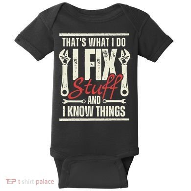 Funny I Fix Stuff T Mechanic Engineer Garage Baby Bodysuit
