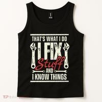 Funny I Fix Stuff T Mechanic Engineer Garage Tank Top thumb 2