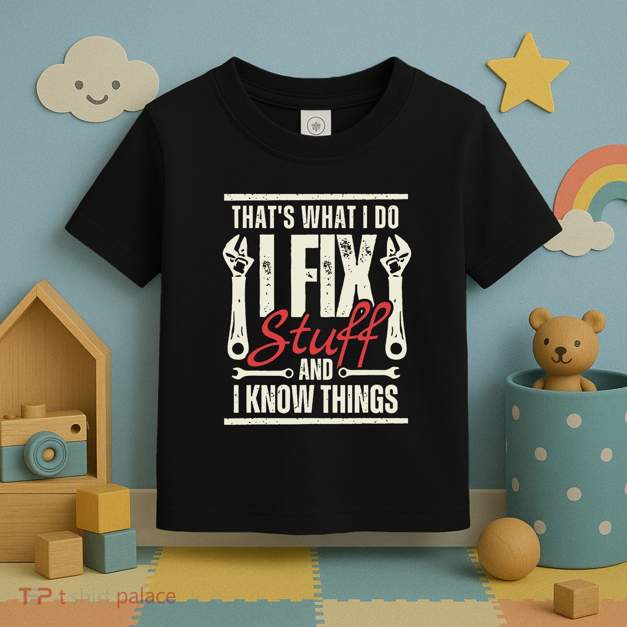 Funny I Fix Stuff T Mechanic Engineer Garage Toddler T-Shirt