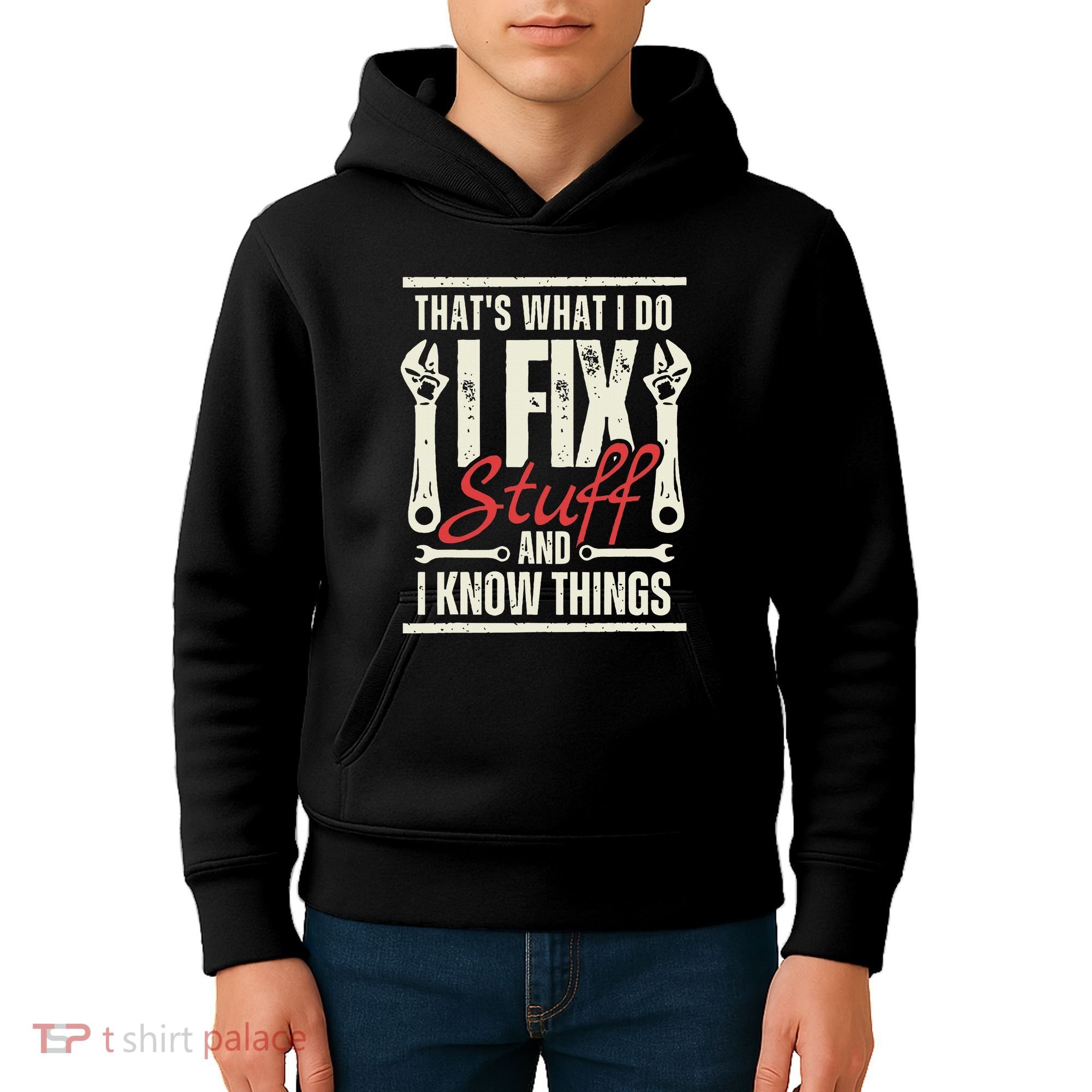 Funny I Fix Stuff T Mechanic Engineer Garage Kids Hoodie