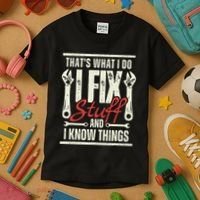 Funny I Fix Stuff T Mechanic Engineer Garage Kids T-Shirt thumb 3
